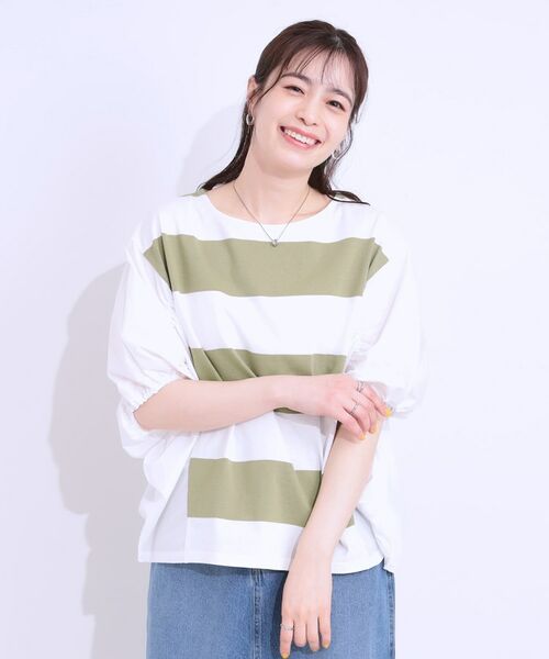 SHOO・LA・RUE / シューラルー カットソー | ふわりシルエットが新しい ワイドピッチボーダートップス | 詳細5