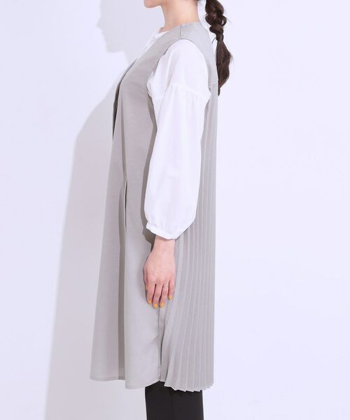 SHOO・LA・RUE / シューラルー ベスト | 【S-LL/体型カバー】後ろ姿もきれい見え バックプリーツジレ | 詳細10