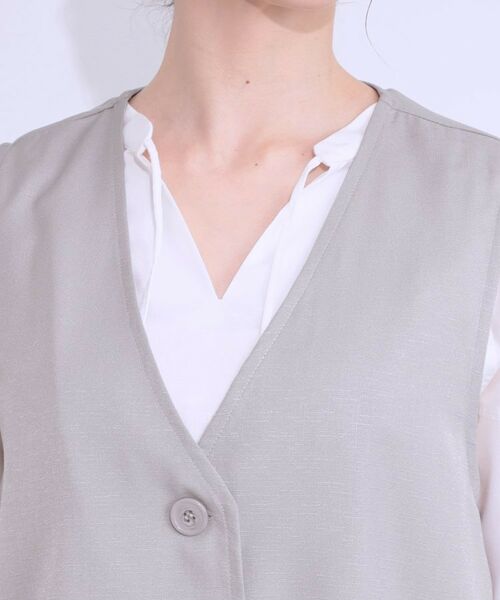 SHOO・LA・RUE / シューラルー ベスト | 【S-LL/体型カバー】後ろ姿もきれい見え バックプリーツジレ | 詳細12