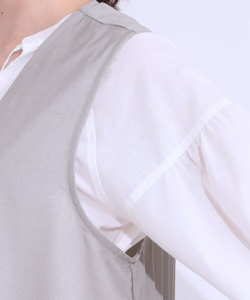 SHOO・LA・RUE / シューラルー ベスト | 【S-LL/体型カバー】後ろ姿もきれい見え バックプリーツジレ | 詳細13