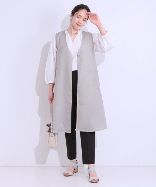 SHOO・LA・RUE / シューラルー ベスト | 【S-LL/体型カバー】後ろ姿もきれい見え バックプリーツジレ | 詳細7