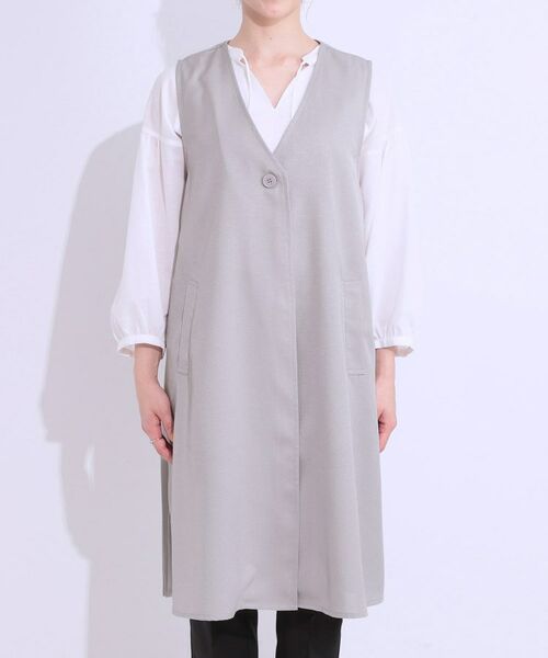 SHOO・LA・RUE / シューラルー ベスト | 【S-LL/体型カバー】後ろ姿もきれい見え バックプリーツジレ | 詳細9