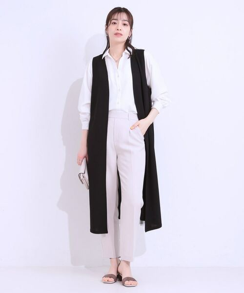 SHOO・LA・RUE / シューラルー ベスト | 旬を取り入れながら体型カバー ボタンレスエアリージレ | 詳細1