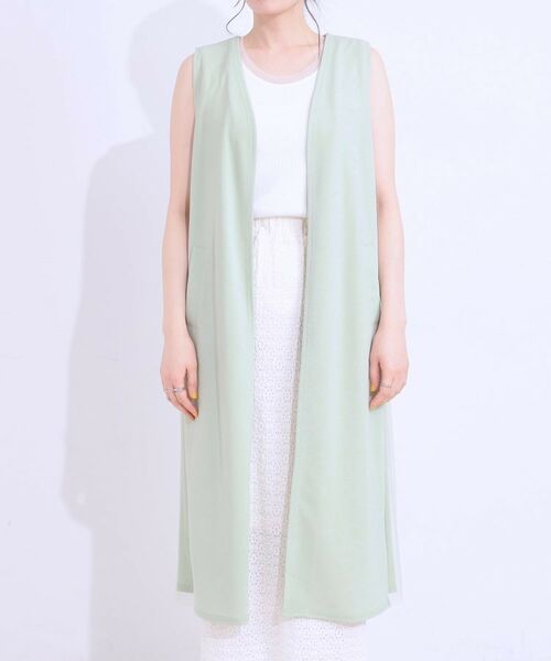 SHOO・LA・RUE / シューラルー ベスト | 旬を取り入れながら体型カバー ボタンレスエアリージレ | 詳細13