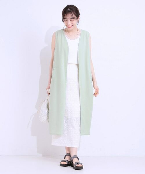 SHOO・LA・RUE / シューラルー ベスト | 旬を取り入れながら体型カバー ボタンレスエアリージレ | 詳細5