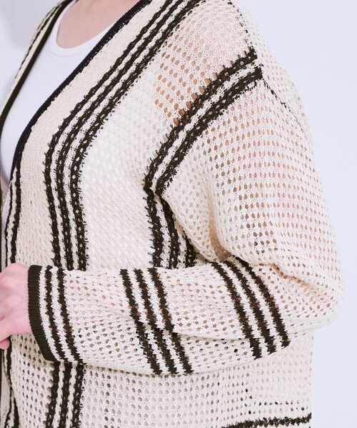 SHOO・LA・RUE / シューラルー カーディガン・ボレロ | レースのような編み柄が上品 Vネックカーディガン | 詳細17