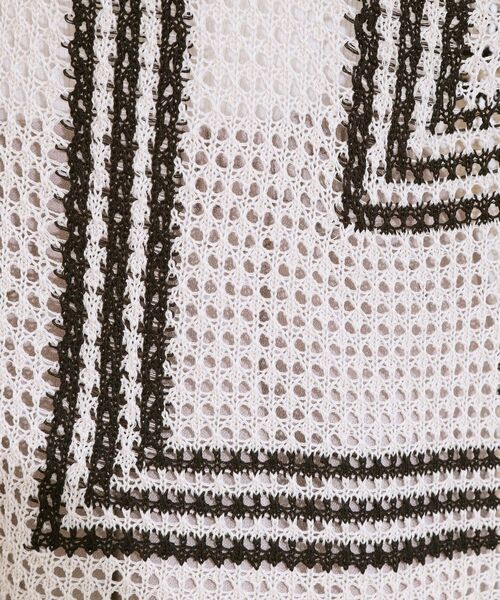 SHOO・LA・RUE / シューラルー カーディガン・ボレロ | レースのような編み柄が上品 Vネックカーディガン | 詳細4