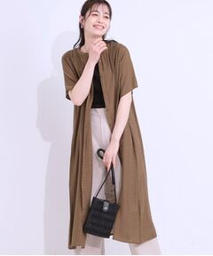 SHOO・LA・RUE / シューラルー ミニ丈・ひざ丈ワンピース | さらさら ドビーギャザー シャツワンピース