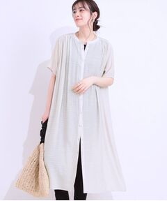 SHOO・LA・RUE / シューラルー ミニ丈・ひざ丈ワンピース | さらさら ドビーギャザー シャツワンピース