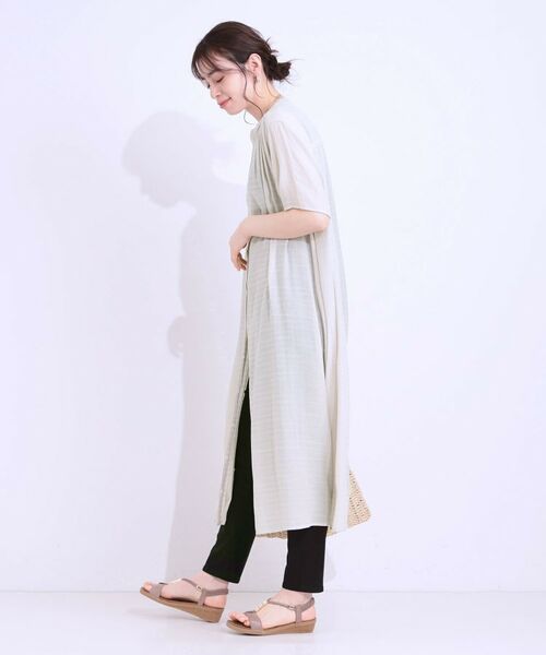 SHOO・LA・RUE / シューラルー ミニ丈・ひざ丈ワンピース | さらさら ドビーギャザー シャツワンピース | 詳細10