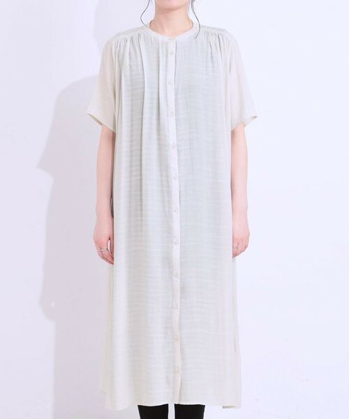 SHOO・LA・RUE / シューラルー ミニ丈・ひざ丈ワンピース | さらさら ドビーギャザー シャツワンピース | 詳細13
