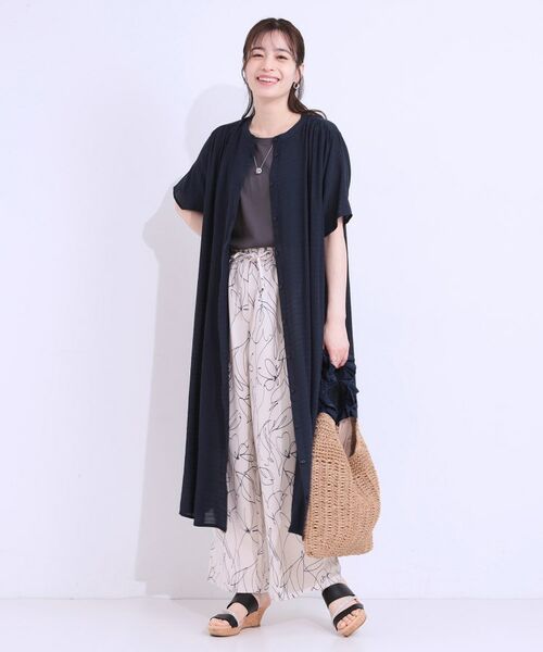 SHOO・LA・RUE / シューラルー ミニ丈・ひざ丈ワンピース | さらさら ドビーギャザー シャツワンピース | 詳細5