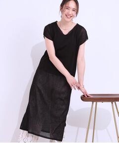 SHOO・LA・RUE / シューラルー ロング・マキシ丈ワンピース | 【洗える/S-LL】大人のシアーニットワンピース