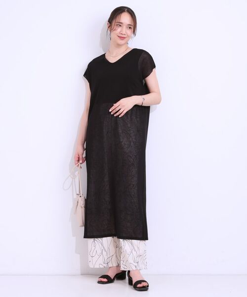 SHOO・LA・RUE / シューラルー ロング・マキシ丈ワンピース | 【洗える/S-LL】大人のシアーニットワンピース | 詳細1