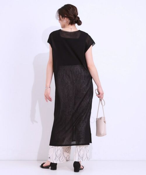 SHOO・LA・RUE / シューラルー ロング・マキシ丈ワンピース | 【洗える/S-LL】大人のシアーニットワンピース | 詳細3