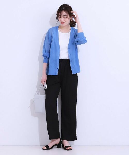 SHOO・LA・RUE / シューラルー パンツ | 【洗える/S-LL】ウエストゴムで楽ちん ジャカード柄イージーパンツ | 詳細7