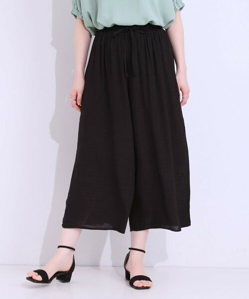 SHOO・LA・RUE / シューラルー ショート・ハーフ・半端丈パンツ | さらさらドビーイージーガウチョパンツ | 詳細1