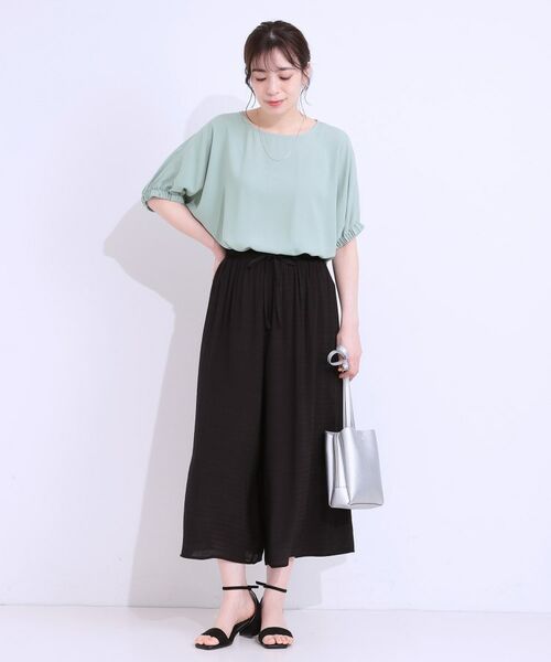 SHOO・LA・RUE / シューラルー ショート・ハーフ・半端丈パンツ | さらさらドビーイージーガウチョパンツ | 詳細3