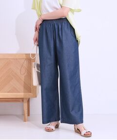 SHOO・LA・RUE / シューラルー パンツ | 【洗える/S-LL】ウエストゴムが楽ちん さらさらワイドデニム