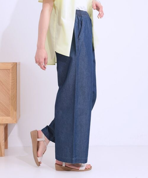 SHOO・LA・RUE / シューラルー パンツ | 【洗える/S-LL】ウエストゴムが楽ちん さらさらワイドデニム | 詳細2