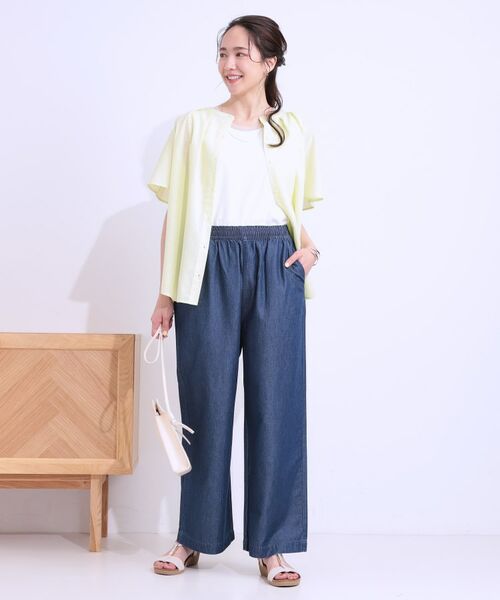 SHOO・LA・RUE / シューラルー パンツ | 【洗える/S-LL】ウエストゴムが楽ちん さらさらワイドデニム | 詳細3
