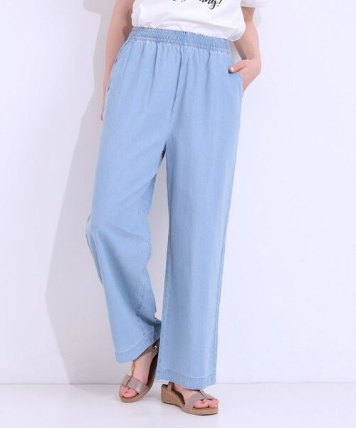 SHOO・LA・RUE / シューラルー パンツ | 【洗える/S-LL】ウエストゴムが楽ちん さらさらワイドデニム | 詳細5