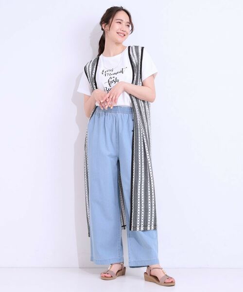 SHOO・LA・RUE / シューラルー パンツ | 【洗える/S-LL】ウエストゴムが楽ちん さらさらワイドデニム | 詳細7