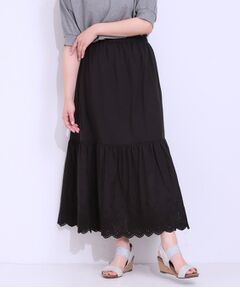 SHOO・LA・RUE / シューラルー ロング・マキシ丈スカート | スカラップレースが華やか コットンティアードスカート