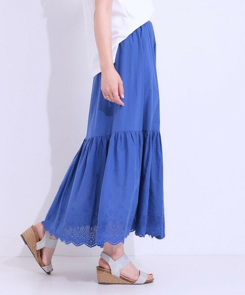 SHOO・LA・RUE / シューラルー ロング・マキシ丈スカート | スカラップレースが華やか コットンティアードスカート | 詳細10