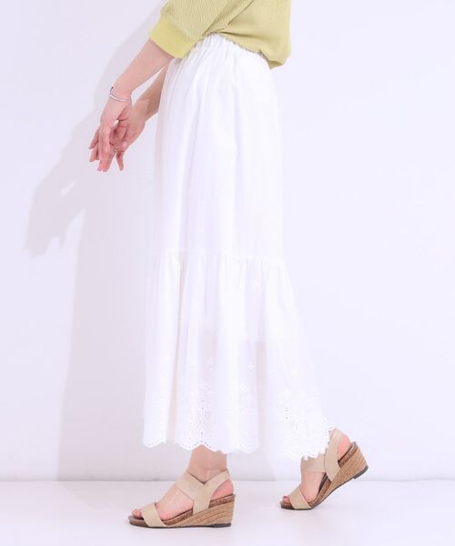 SHOO・LA・RUE / シューラルー ロング・マキシ丈スカート | スカラップレースが華やか コットンティアードスカート | 詳細2