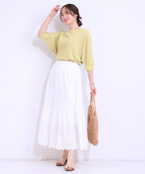 SHOO・LA・RUE / シューラルー ロング・マキシ丈スカート | スカラップレースが華やか コットンティアードスカート | 詳細3