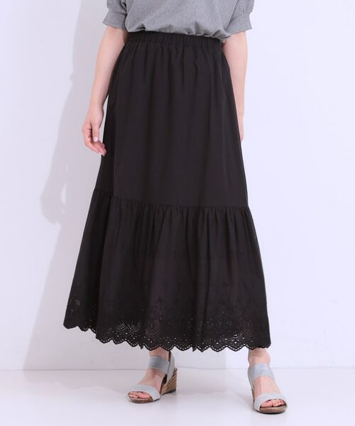 SHOO・LA・RUE / シューラルー ロング・マキシ丈スカート | スカラップレースが華やか コットンティアードスカート | 詳細5