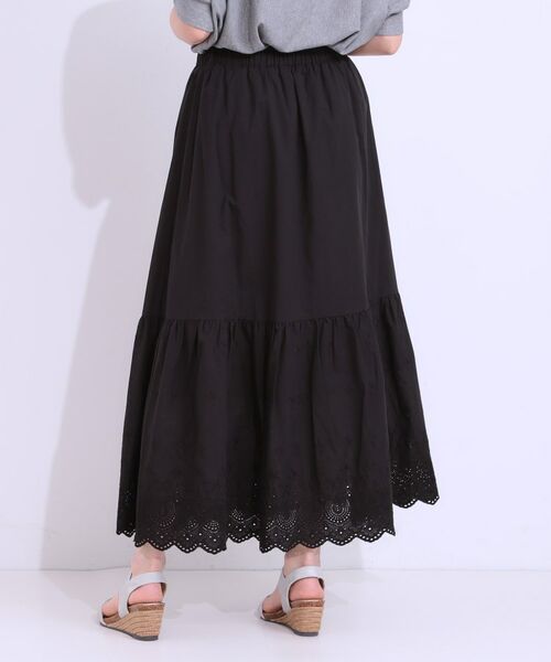 SHOO・LA・RUE / シューラルー ロング・マキシ丈スカート | スカラップレースが華やか コットンティアードスカート | 詳細6