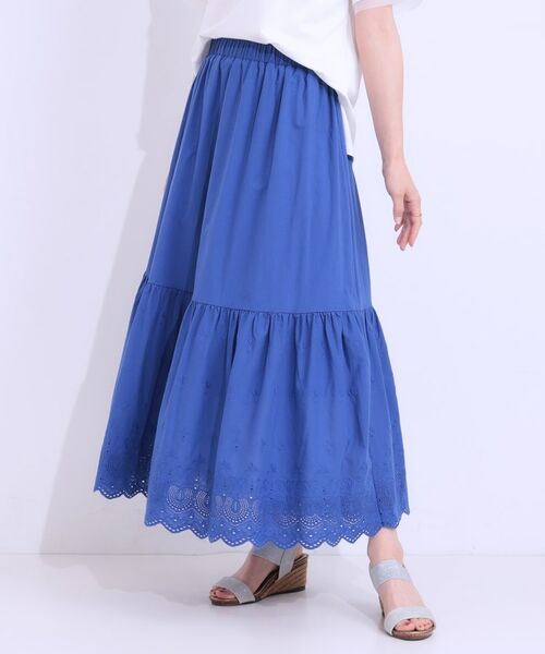 SHOO・LA・RUE / シューラルー ロング・マキシ丈スカート | スカラップレースが華やか コットンティアードスカート | 詳細9