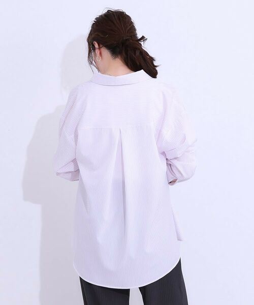 SHOO・LA・RUE / シューラルー シャツ・ブラウス | 【ひんやり/UV/吸水速乾/洗濯後しわになりにくい】ラッシュガードにもなる ストライプ前開きシャツ | 詳細10