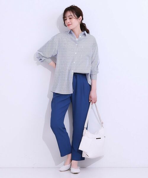 SHOO・LA・RUE / シューラルー シャツ・ブラウス | 【ひんやり/UV/吸水速乾/洗濯後しわになりにくい】ラッシュガードにもなる ストライプ前開きシャツ | 詳細15