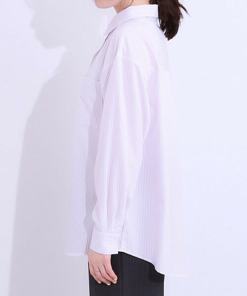 SHOO・LA・RUE / シューラルー シャツ・ブラウス | 【ひんやり/UV/吸水速乾/洗濯後しわになりにくい】ラッシュガードにもなる ストライプ前開きシャツ | 詳細18