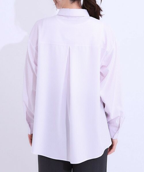 SHOO・LA・RUE / シューラルー シャツ・ブラウス | 【ひんやり/UV/吸水速乾/洗濯後しわになりにくい】ラッシュガードにもなる ストライプ前開きシャツ | 詳細19