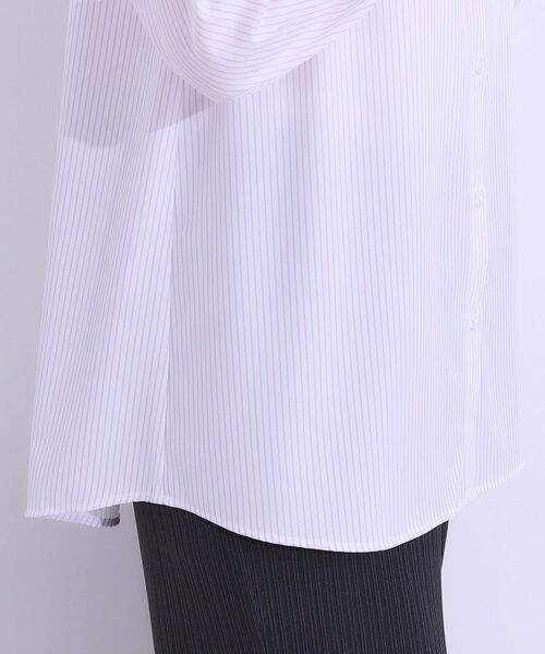 SHOO・LA・RUE / シューラルー シャツ・ブラウス | 【ひんやり/UV/吸水速乾/洗濯後しわになりにくい】ラッシュガードにもなる ストライプ前開きシャツ | 詳細22