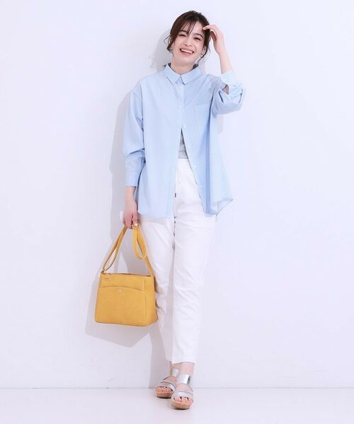 SHOO・LA・RUE / シューラルー シャツ・ブラウス | 【ひんやり/UV/吸水速乾/洗濯後しわになりにくい】ラッシュガードにもなる ストライプ前開きシャツ | 詳細3