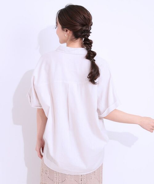 SHOO・LA・RUE / シューラルー シャツ・ブラウス | 【S-LL/UV/ひんやり/抗菌防臭】体型を自然にカバー フレンチリネンブレンド襟付ドルマンシャツ | 詳細18