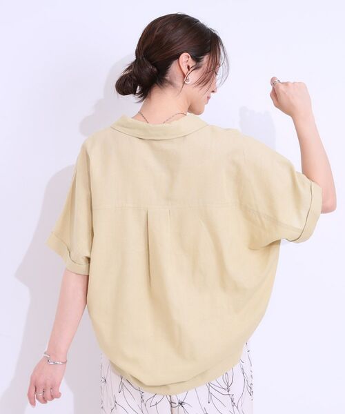 SHOO・LA・RUE / シューラルー シャツ・ブラウス | 【S-LL/UV/ひんやり/抗菌防臭】体型を自然にカバー フレンチリネンブレンド襟付ドルマンシャツ | 詳細22