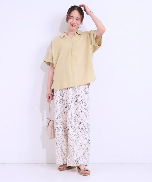 SHOO・LA・RUE / シューラルー シャツ・ブラウス | 【S-LL/UV/ひんやり/抗菌防臭】体型を自然にカバー フレンチリネンブレンド襟付ドルマンシャツ | 詳細23