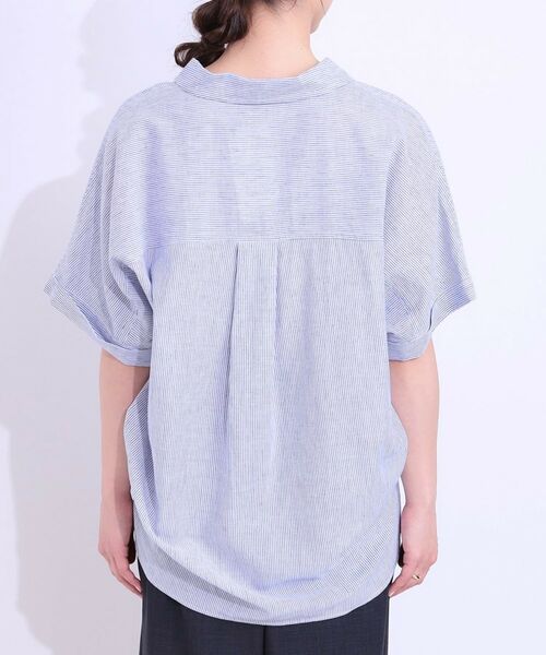 SHOO・LA・RUE / シューラルー シャツ・ブラウス | 【S-LL/UV/ひんやり/抗菌防臭】体型を自然にカバー フレンチリネンブレンド襟付ドルマンシャツ | 詳細27