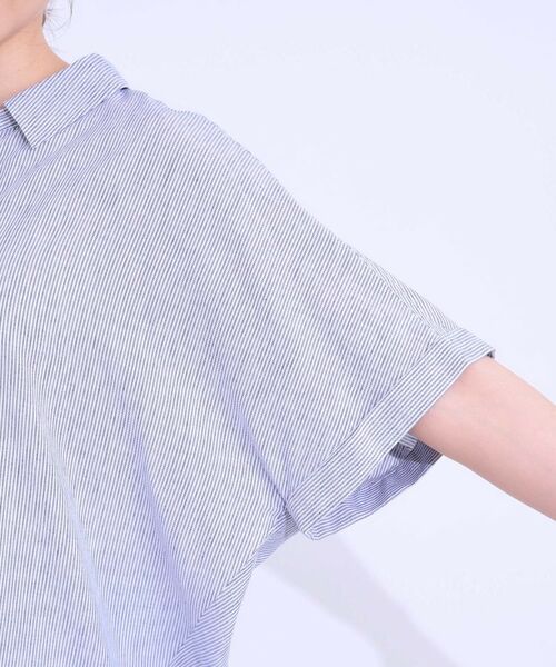 SHOO・LA・RUE / シューラルー シャツ・ブラウス | 【S-LL/UV/ひんやり/抗菌防臭】体型を自然にカバー フレンチリネンブレンド襟付ドルマンシャツ | 詳細29