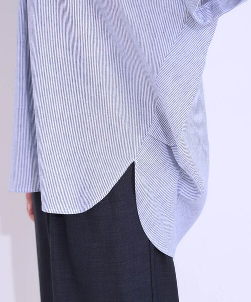 SHOO・LA・RUE / シューラルー シャツ・ブラウス | 【S-LL/UV/ひんやり/抗菌防臭】体型を自然にカバー フレンチリネンブレンド襟付ドルマンシャツ | 詳細30