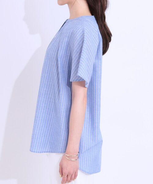 SHOO・LA・RUE / シューラルー シャツ・ブラウス | 【洗える/S-LL/UV/吸水速乾】洗濯後しわになりにくいリネンブレンド前あきシャツ | 詳細14