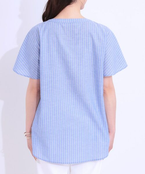 SHOO・LA・RUE / シューラルー シャツ・ブラウス | 【洗える/S-LL/UV/吸水速乾】洗濯後しわになりにくいリネンブレンド前あきシャツ | 詳細15