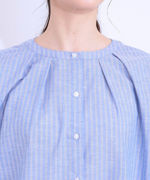 SHOO・LA・RUE / シューラルー シャツ・ブラウス | 【洗える/S-LL/UV/吸水速乾】洗濯後しわになりにくいリネンブレンド前あきシャツ | 詳細16