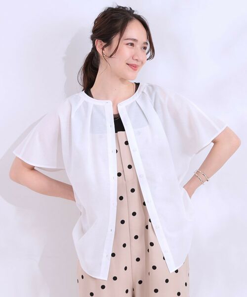 SHOO・LA・RUE / シューラルー シャツ・ブラウス | 【洗える/S-LL/UV/吸水速乾】洗濯後しわになりにくいリネンブレンド前あきシャツ | 詳細9